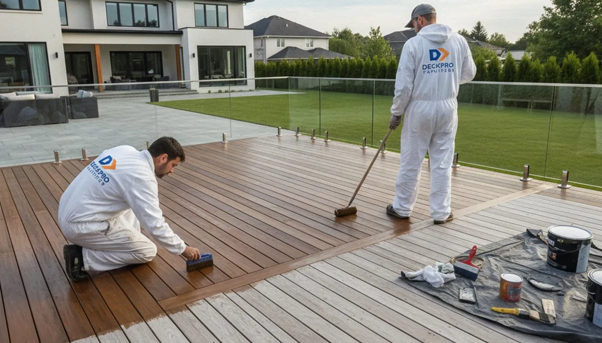 Deck painting service in Stockton, CA by Stockton Paint Pros for durable curb appeal and weather protection